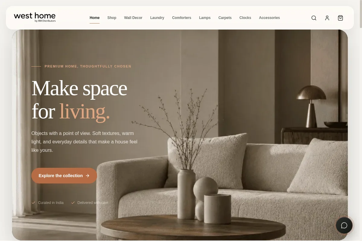 Westhome website project capture